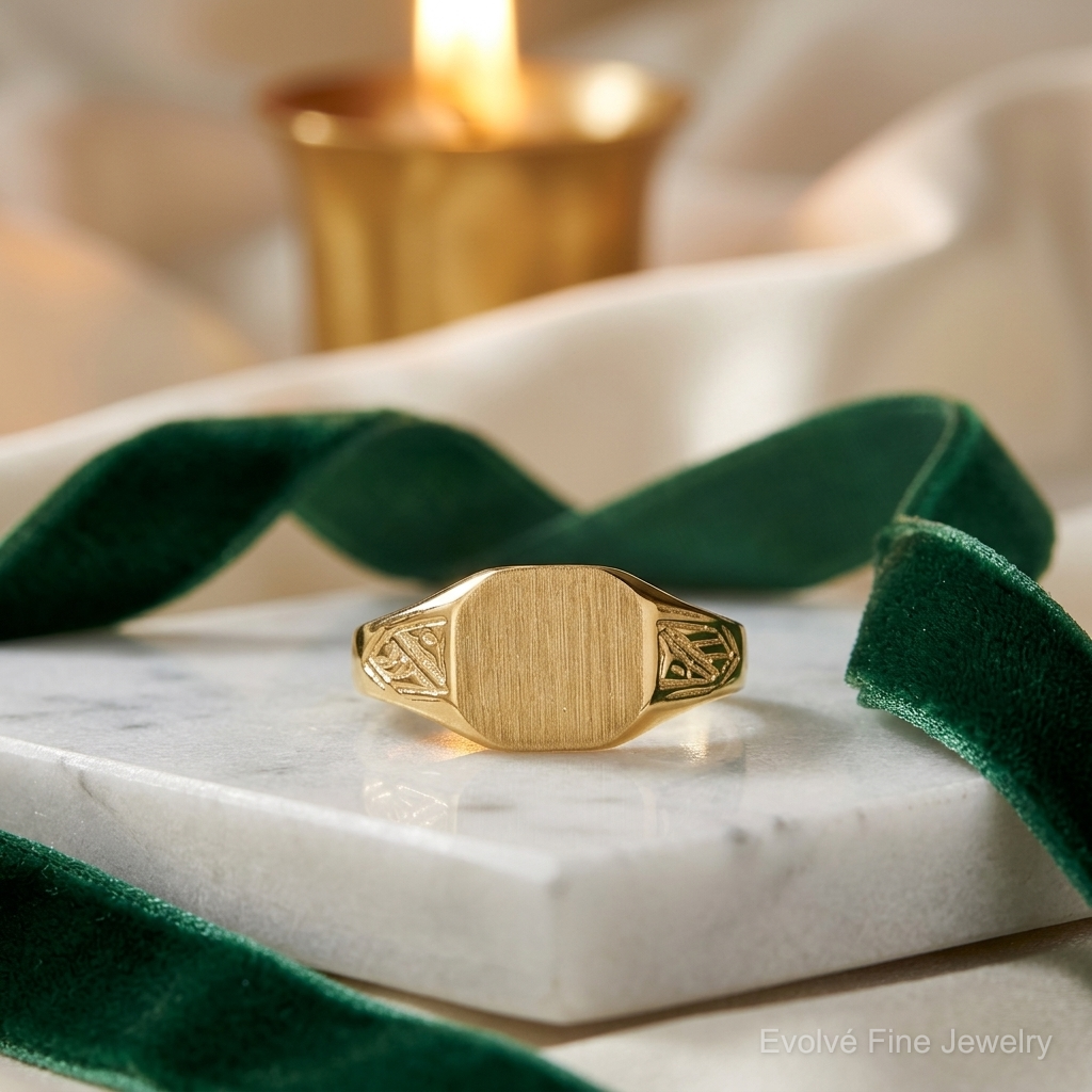 14k 8.5x7.0mm Open Back Signet Ring - Lifestyle View