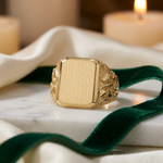 14k 13.0 x 14.0mm Open Back Mens Signet Ring - Lifestyle View