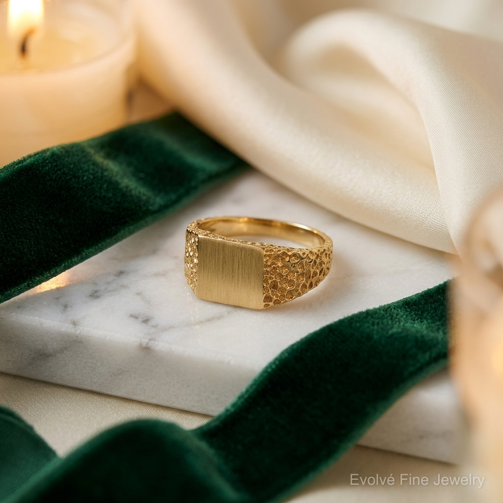 14k 8.0x7.0mm Open Back Signet Ring - Lifestyle View