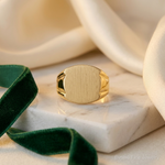14k 16.5x15.0mm Closed Back Mens Signet Ring - Lifestyle View