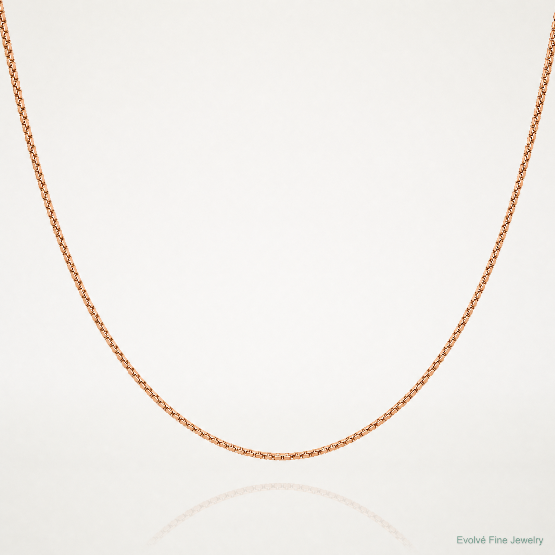 14k Rose Gold .70mm Box Chain - Lifestyle View