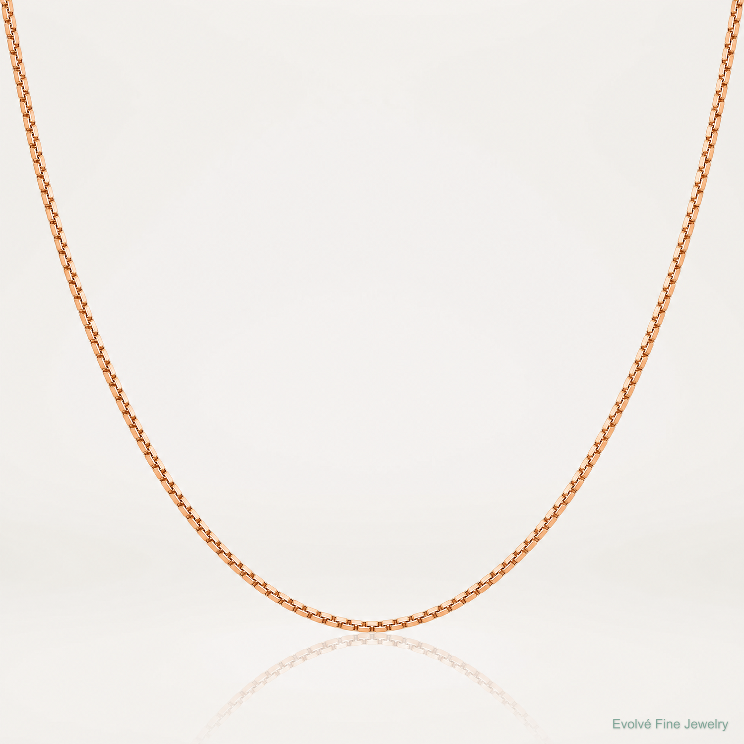 14k Rose Gold .9mm Box Chain - Lifestyle View