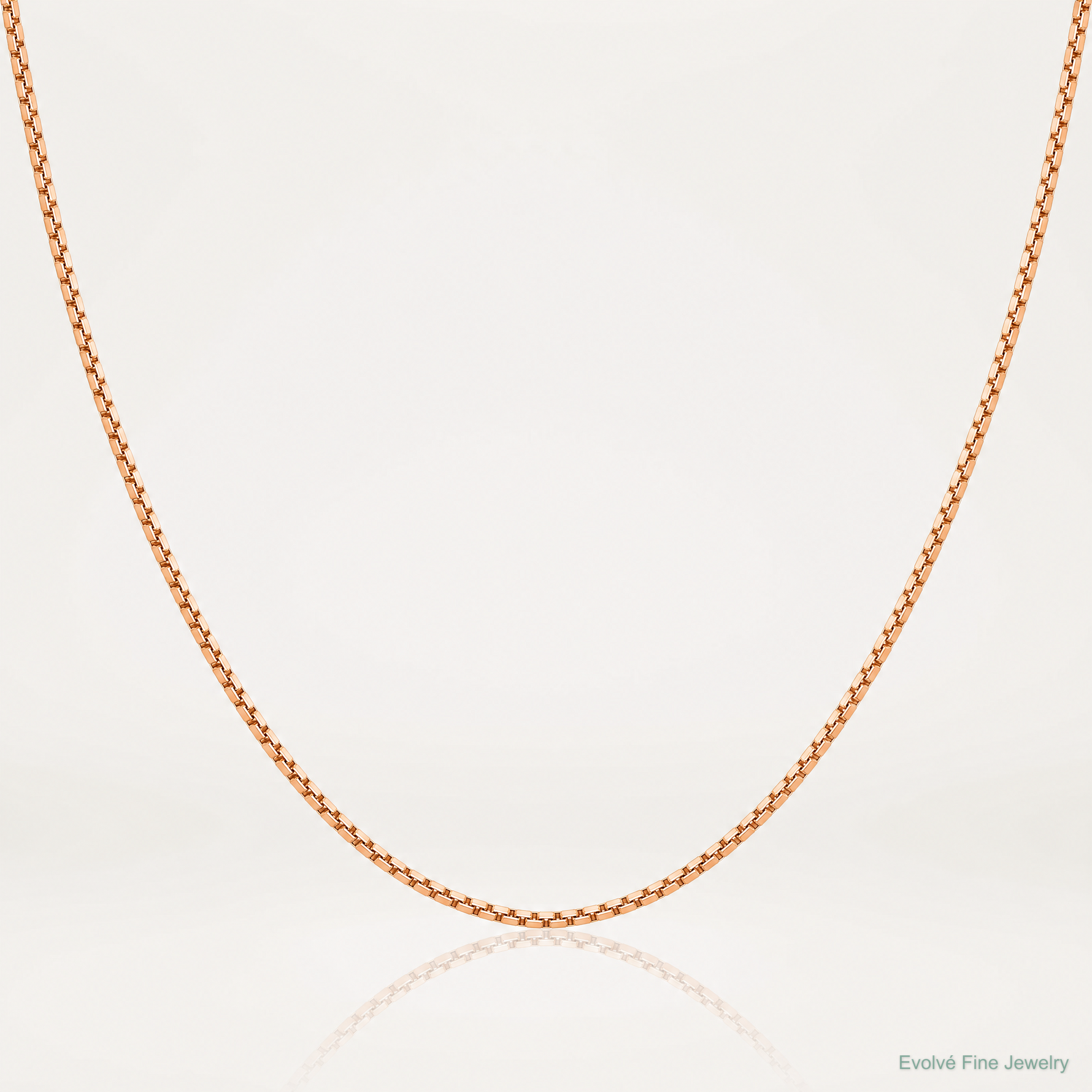 14k Rose Gold .9mm Box Chain - Lifestyle View