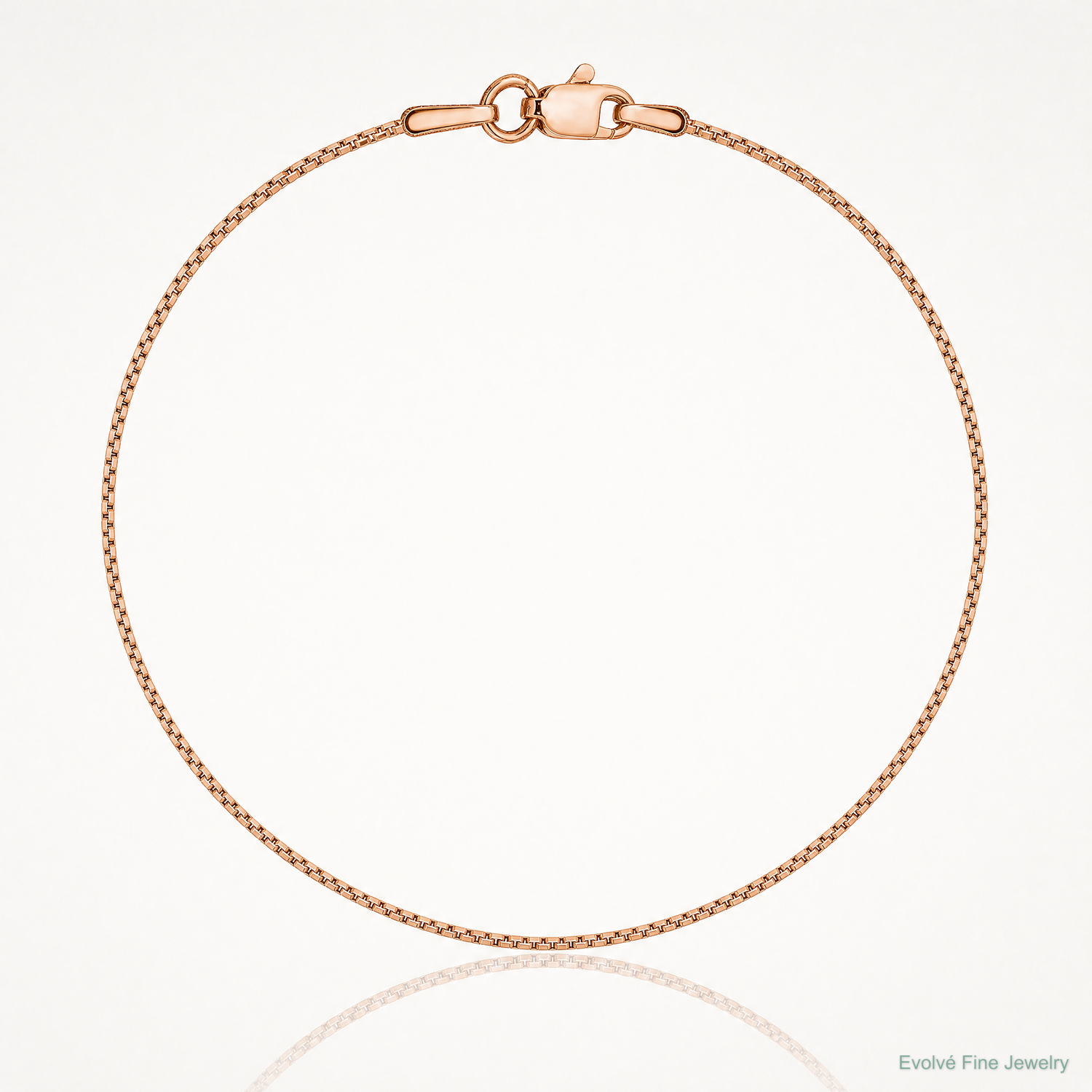 14k Rose Gold .9mm Box Chain - Lifestyle View
