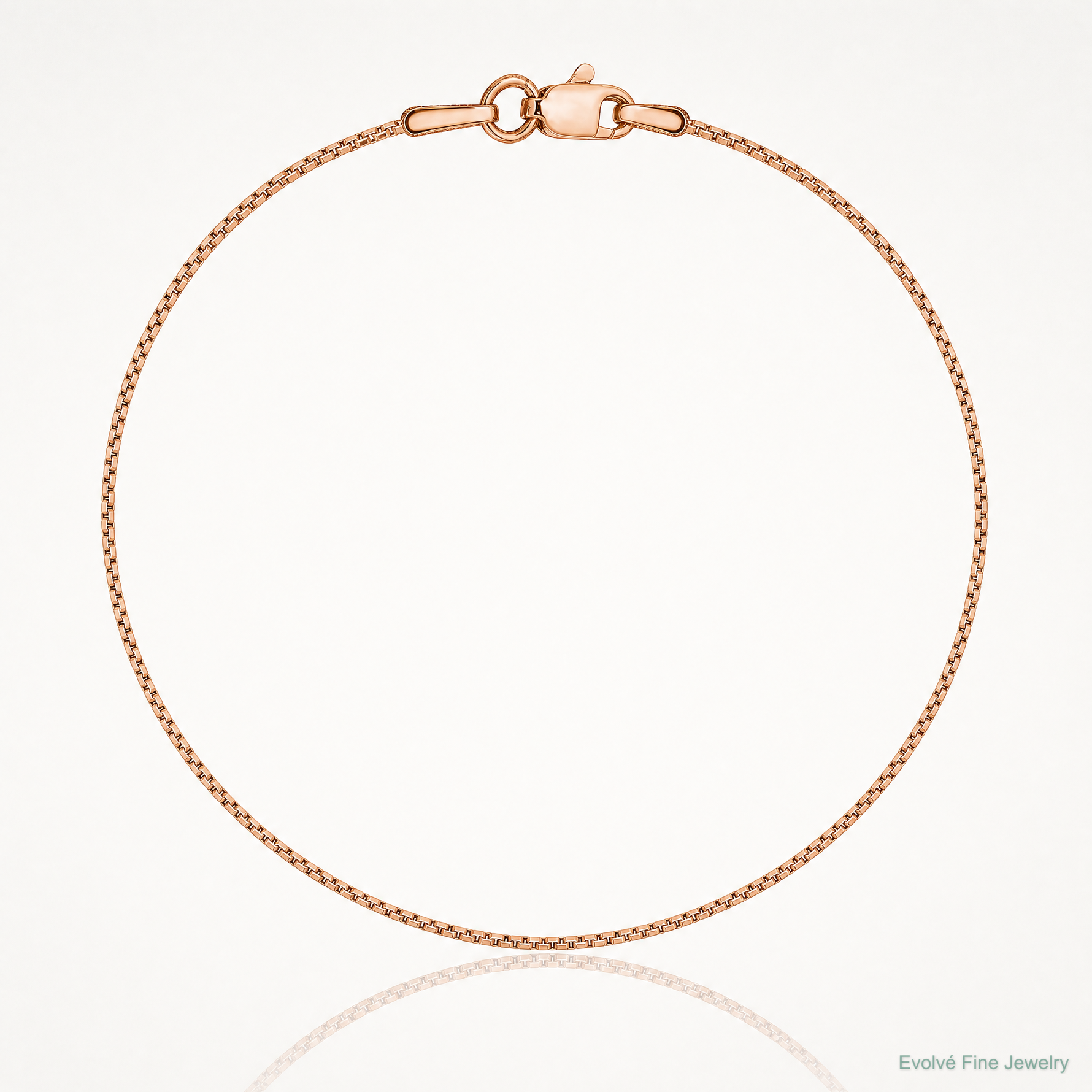 14k Rose Gold .9mm Box Chain - Lifestyle View