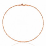 14K Rose Gold 1.7mm Ropa Chain Anklet - Lifestyle View