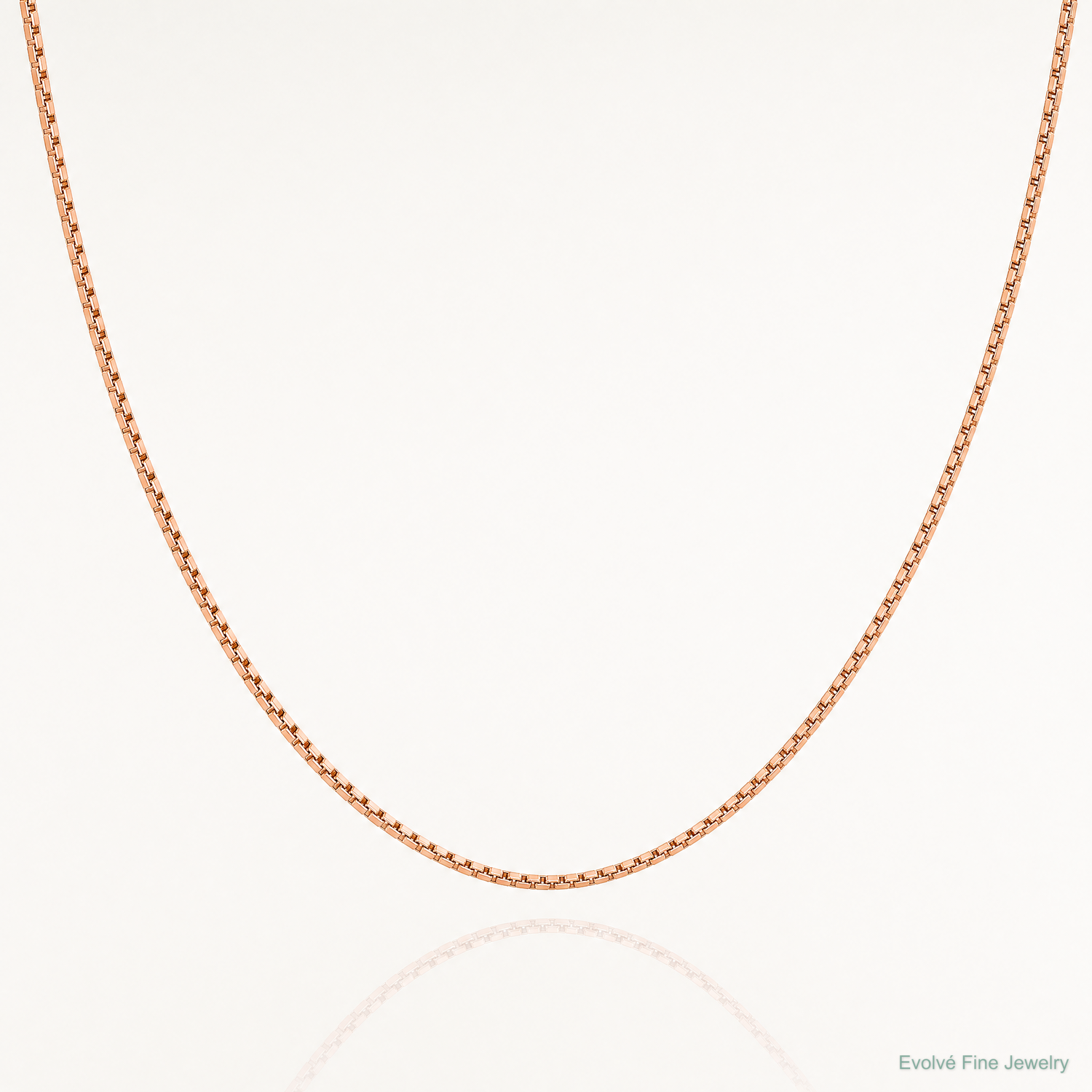14k Rose Gold 1.0mm Box Chain - Lifestyle View