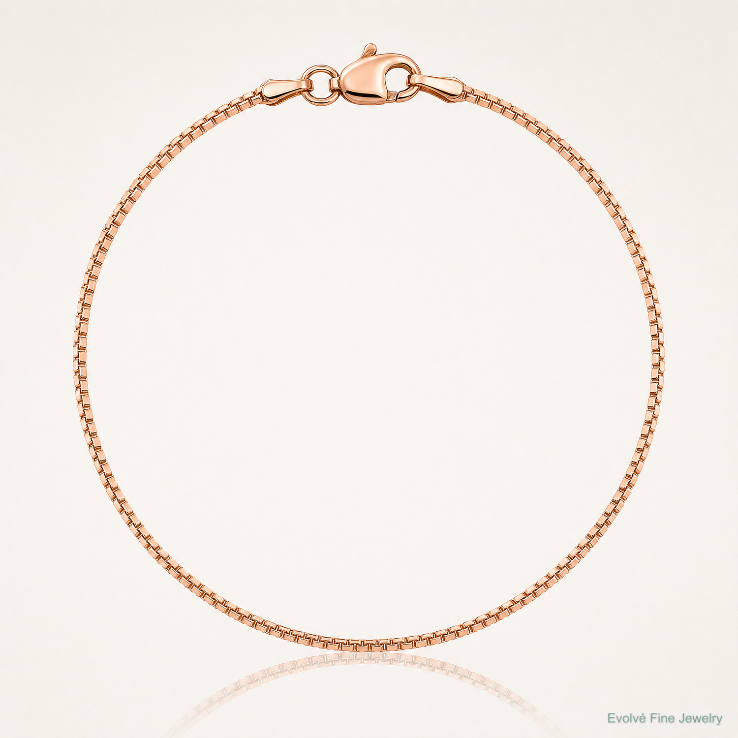 14k Rose Gold 1.0mm Box Chain - Lifestyle View