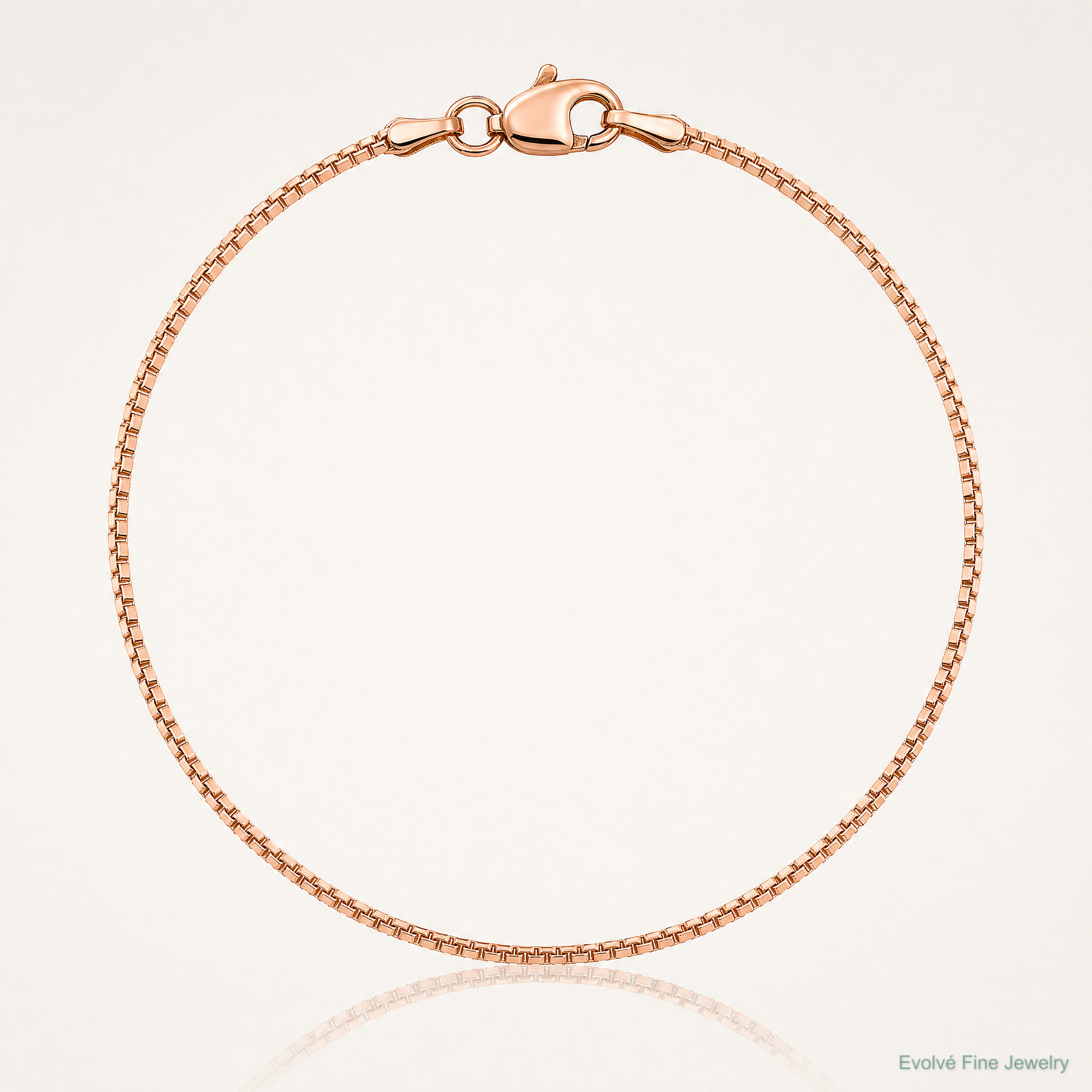 14k Rose Gold 1.0mm Box Chain - Lifestyle View