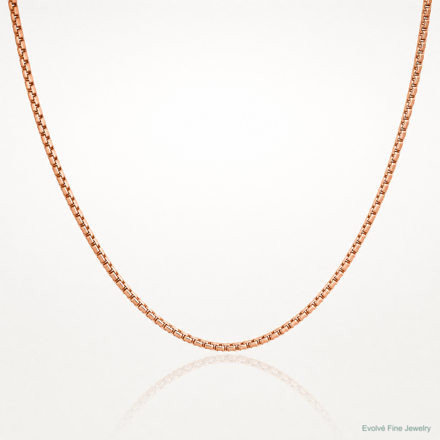 14k Rose Gold 1.10mm Box Chain - Lifestyle View