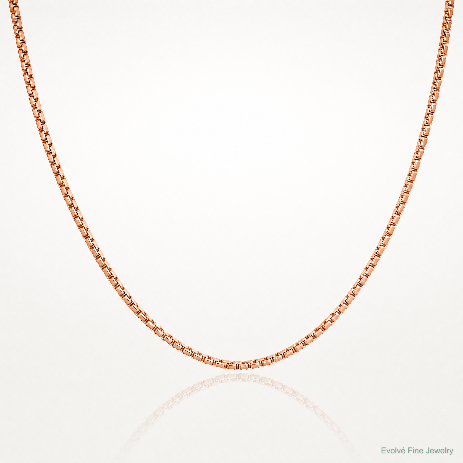14k Rose Gold 1.10mm Box Chain - Lifestyle View
