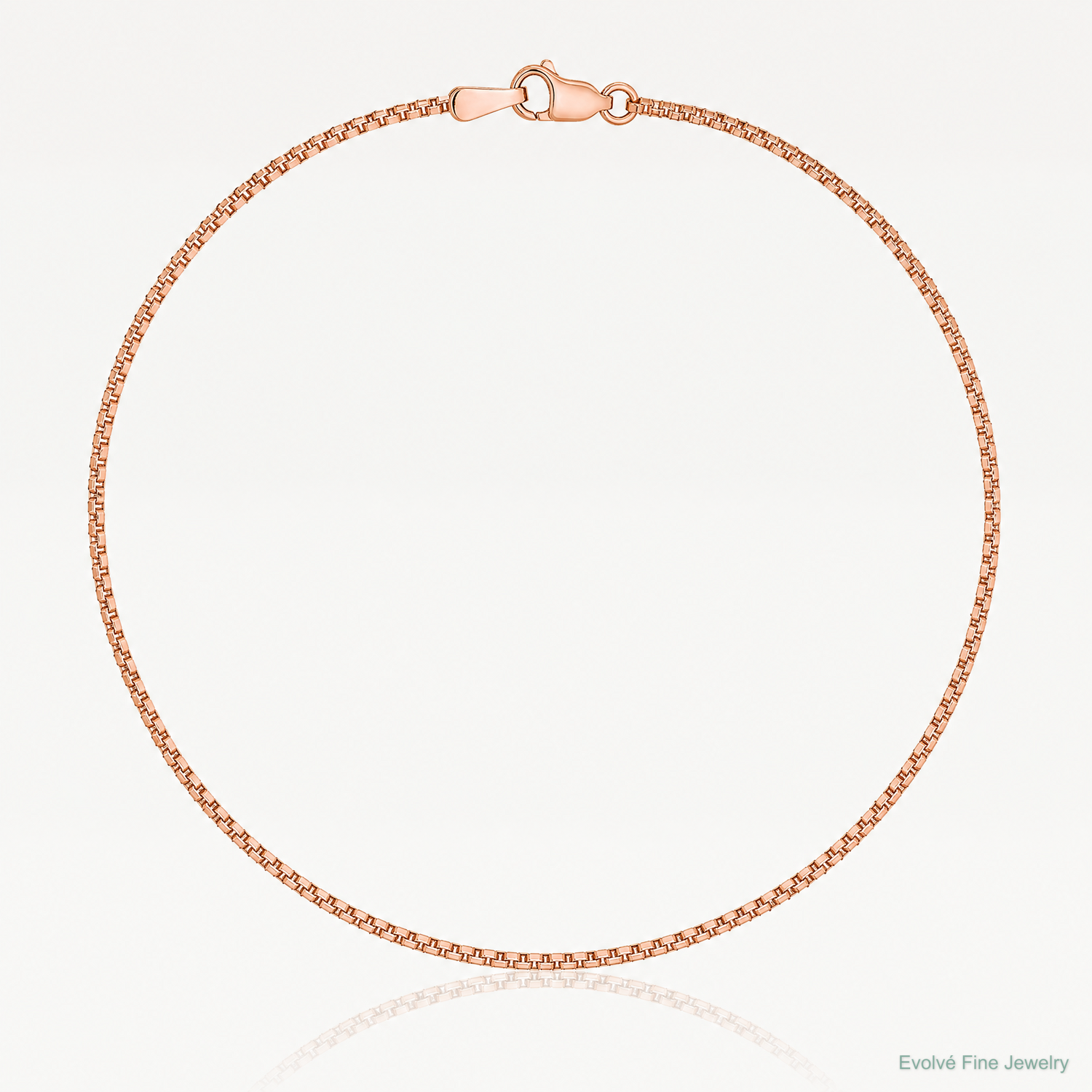 14k Rose Gold 1.10mm Box Chain - Lifestyle View