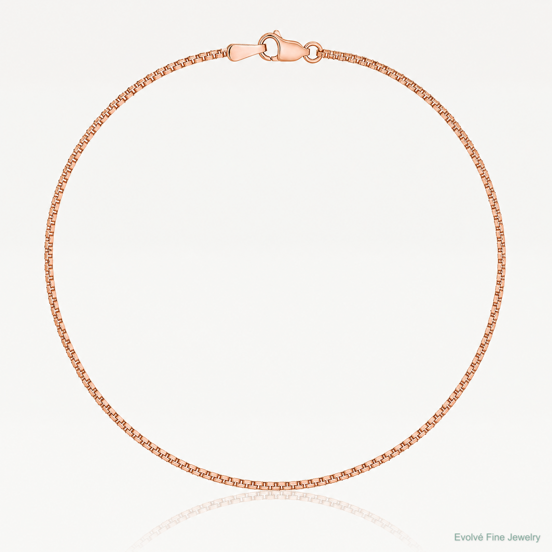 14k Rose Gold 1.10mm Box Chain - Lifestyle View
