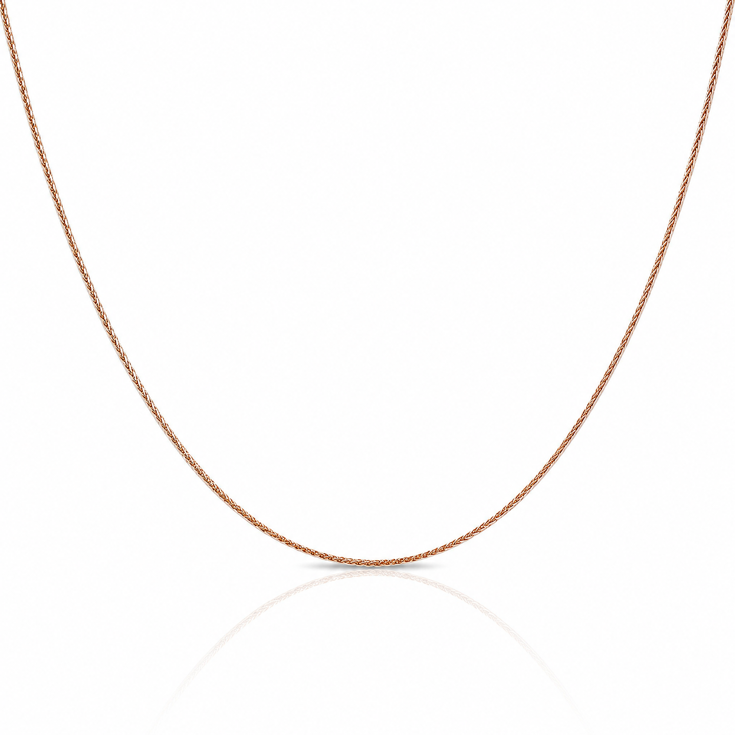 14k Rose Gold .85mm D/C Spiga Chain - Lifestyle View
