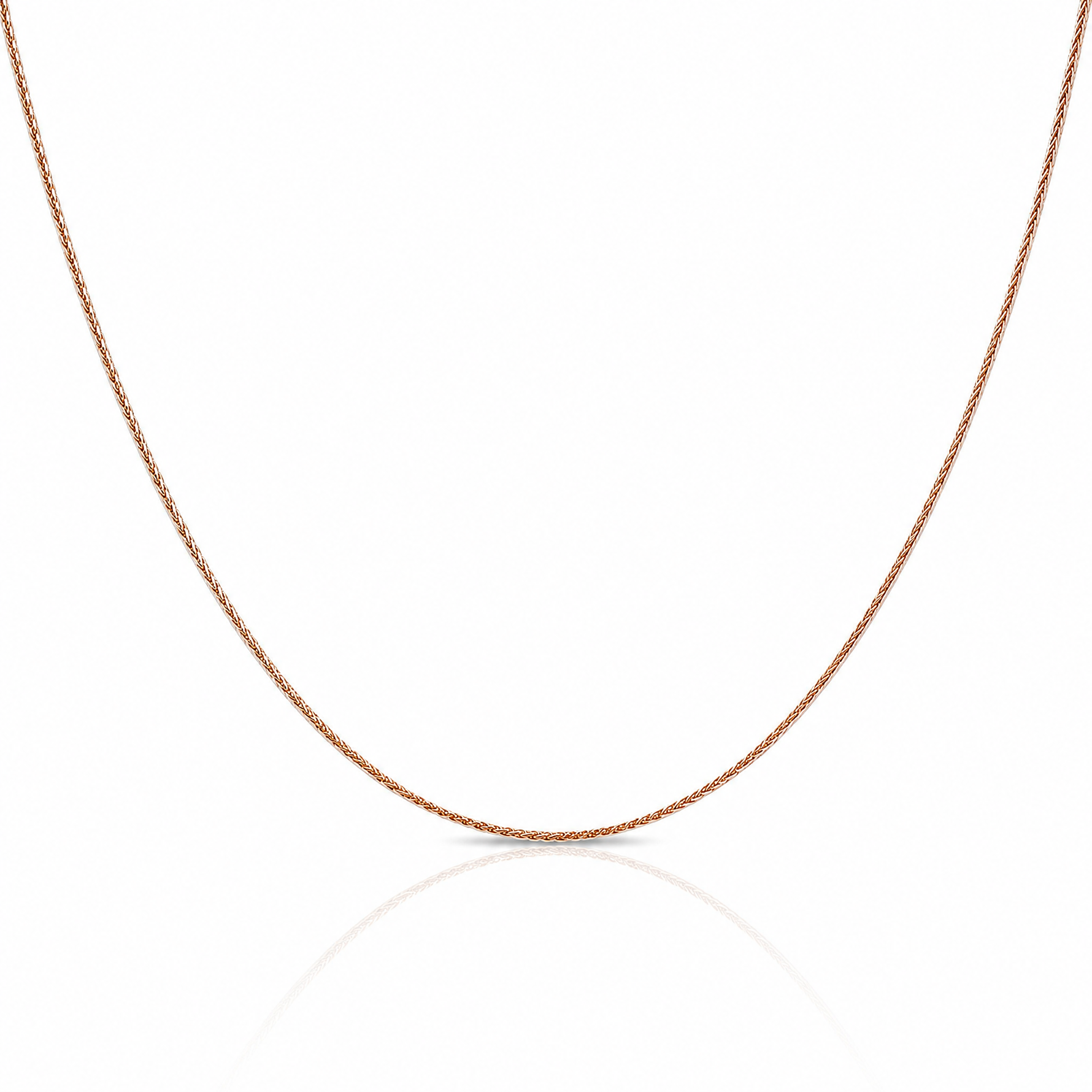 14k Rose Gold .85mm D/C Spiga Chain - Lifestyle View