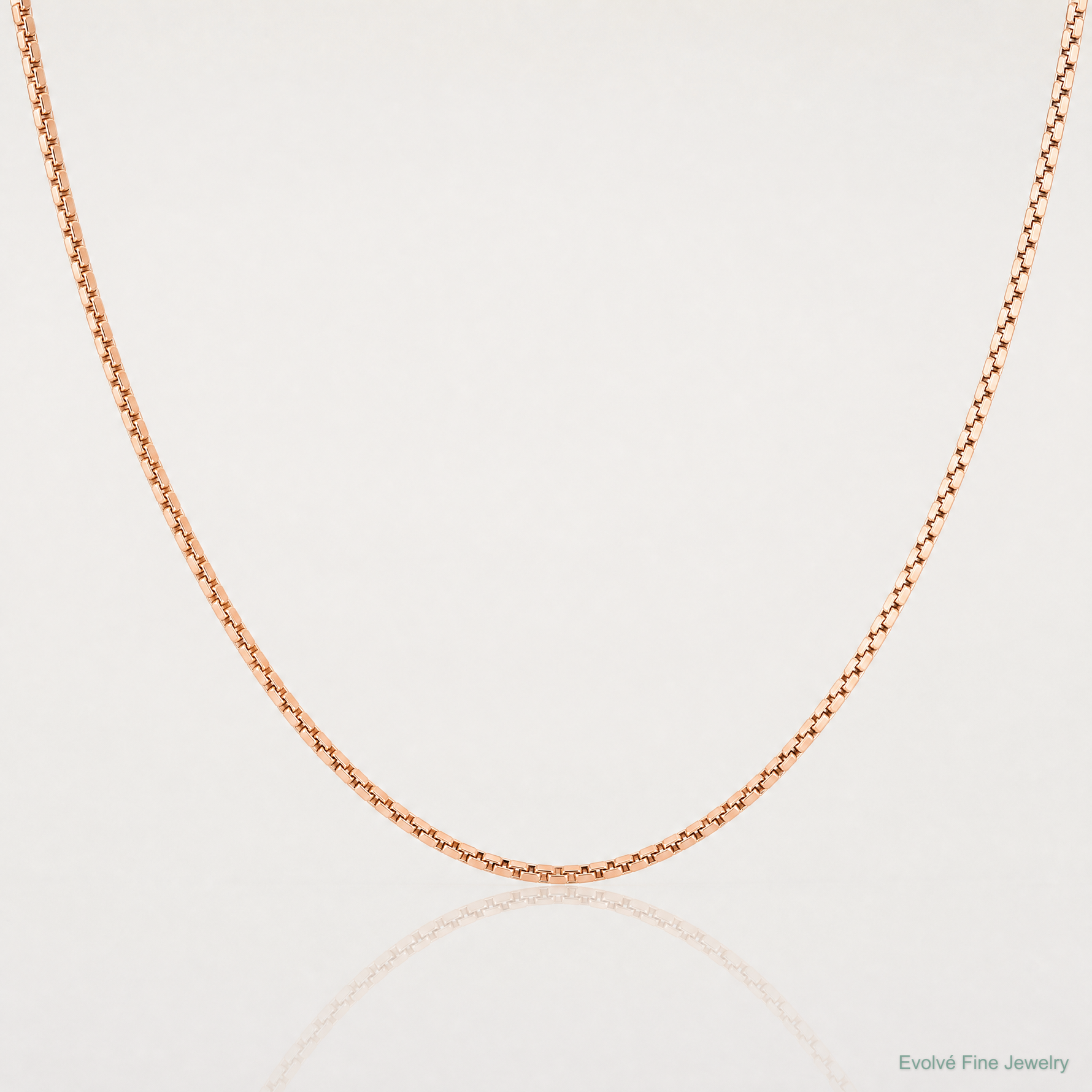 14k Rose Gold 1.3mm Box Chain - Lifestyle View