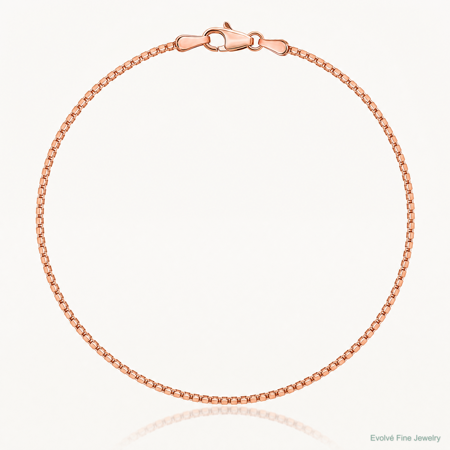 14k Rose Gold 1.3mm Box Chain - Lifestyle View