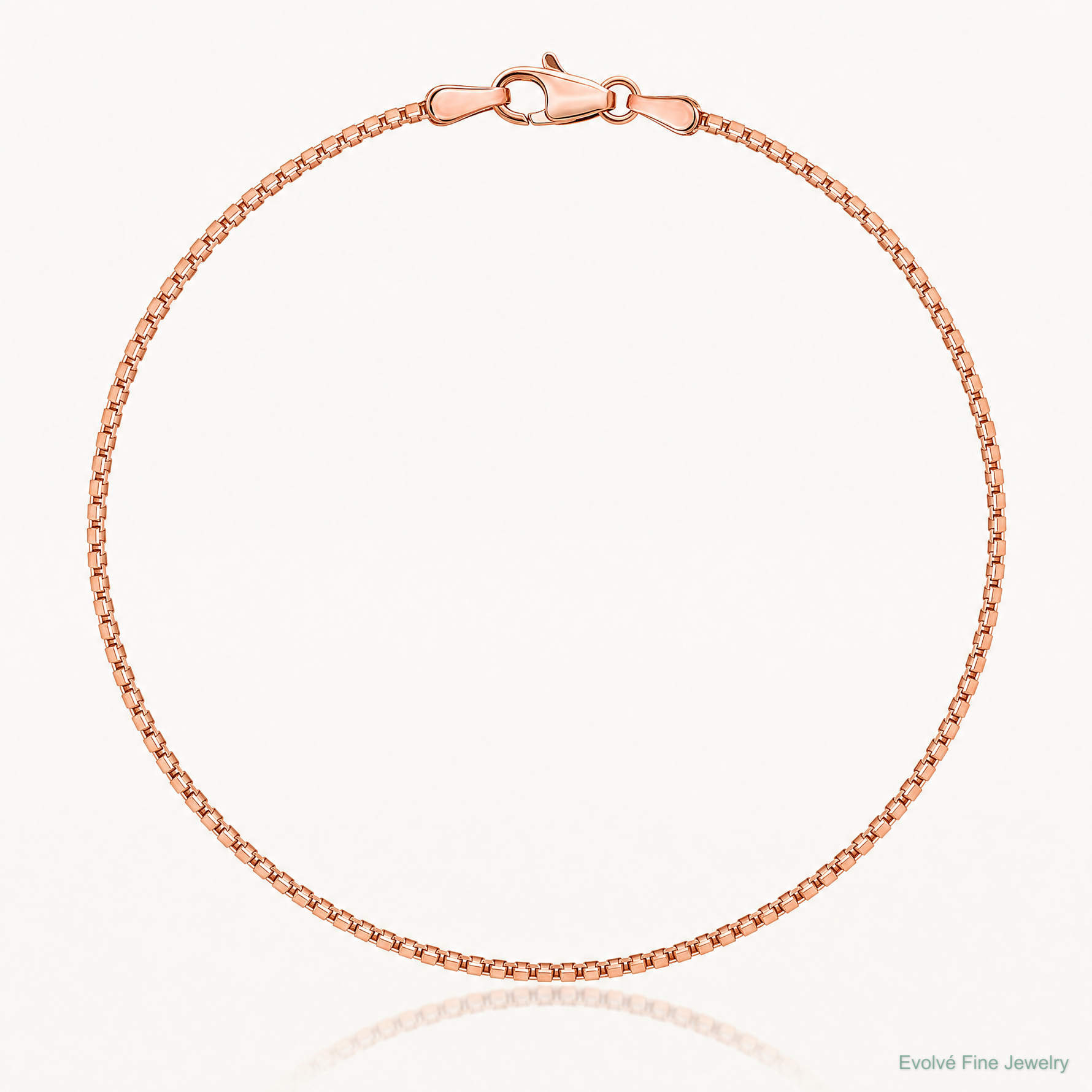 14k Rose Gold 1.3mm Box Chain - Lifestyle View