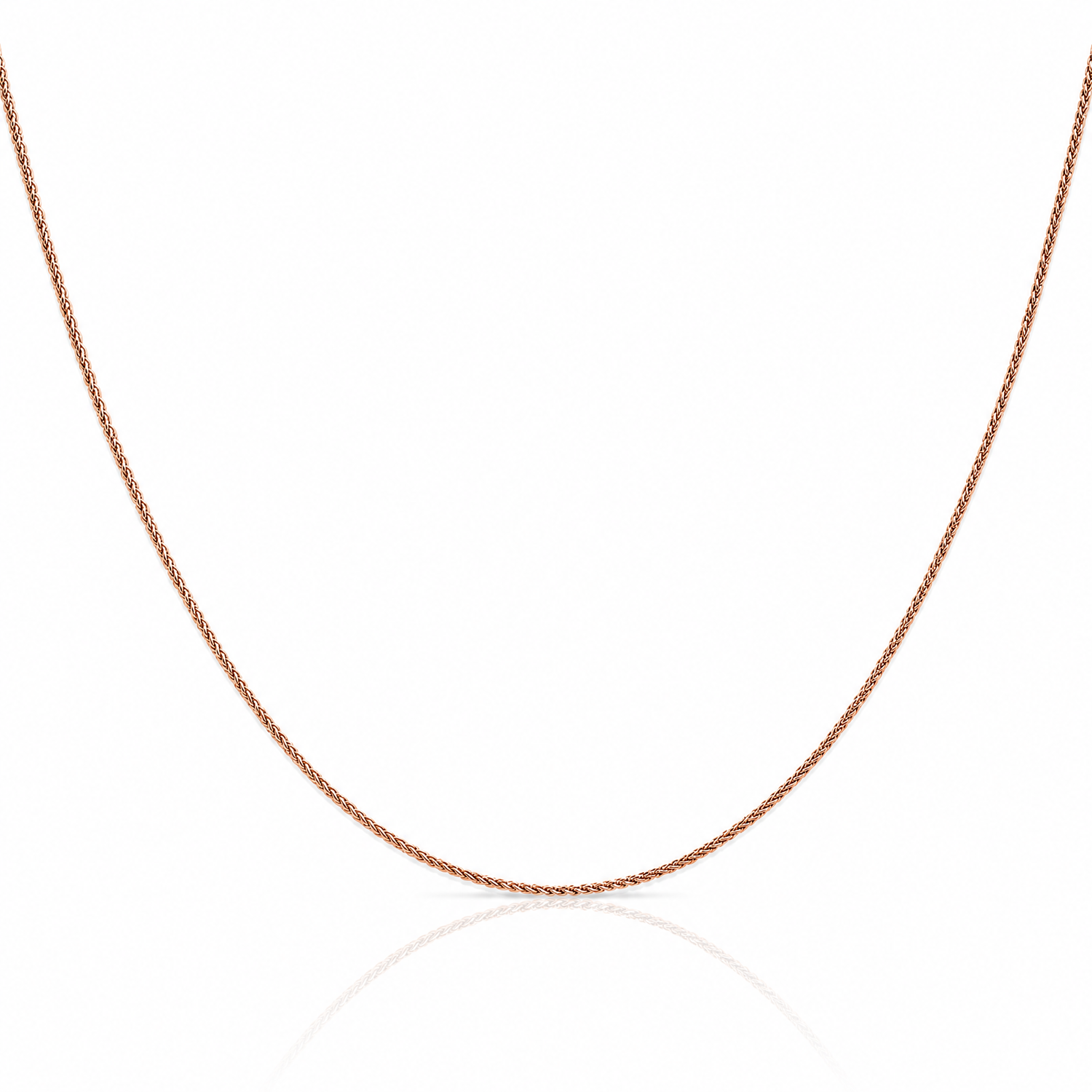14k Rose Gold 1.05mm D/C Spiga Chain - Lifestyle View