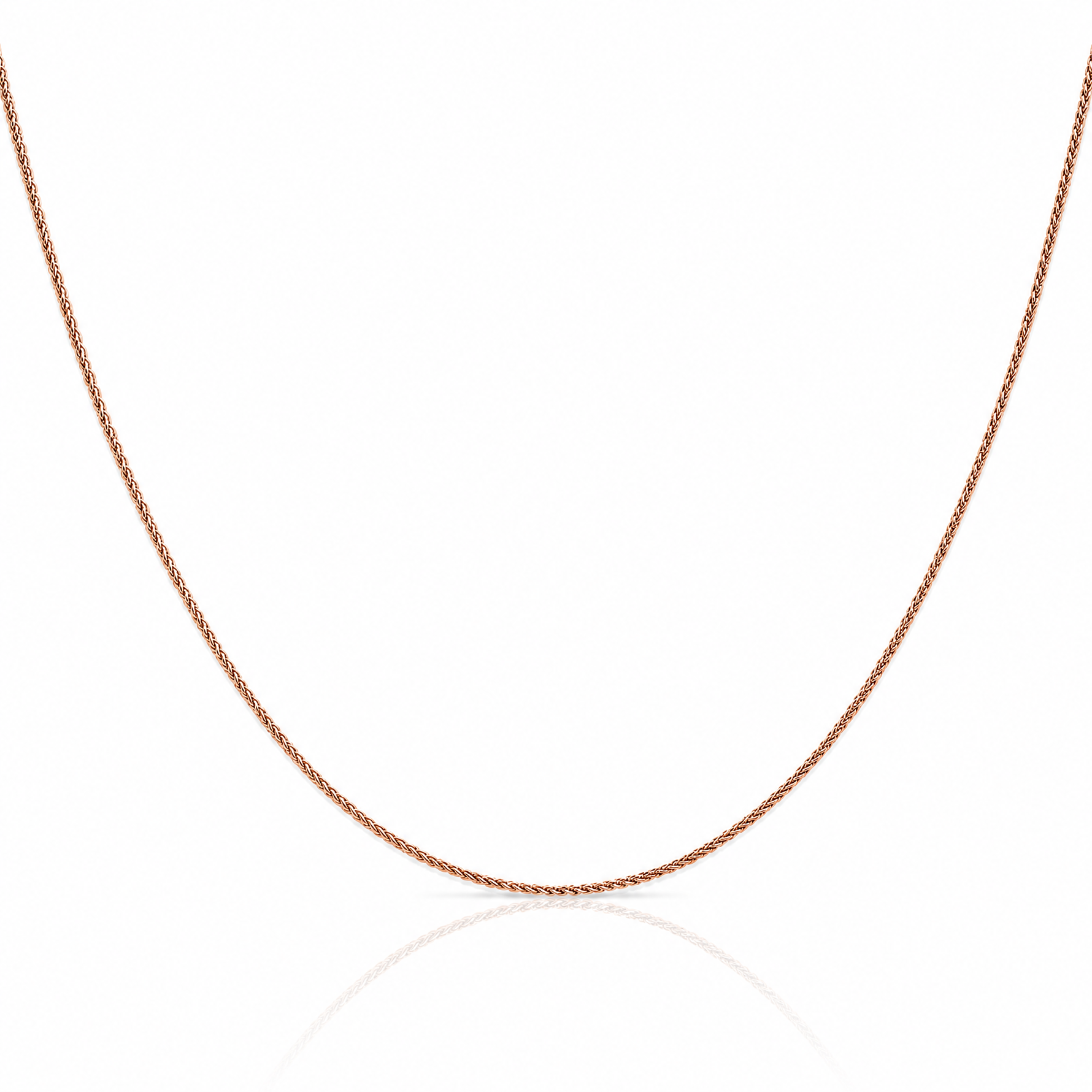14k Rose Gold 1.05mm D/C Spiga Chain - Lifestyle View