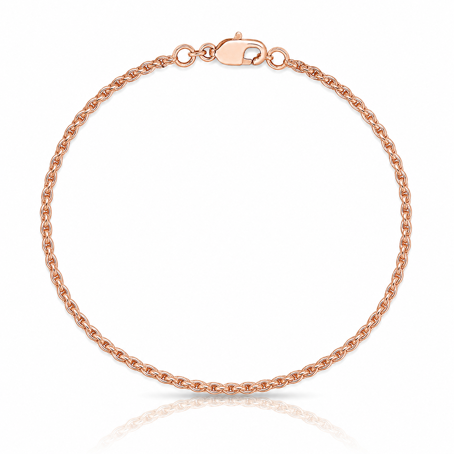 14k Rose Gold 1.05mm Solid Polished Spiga Chain - Lifestyle View