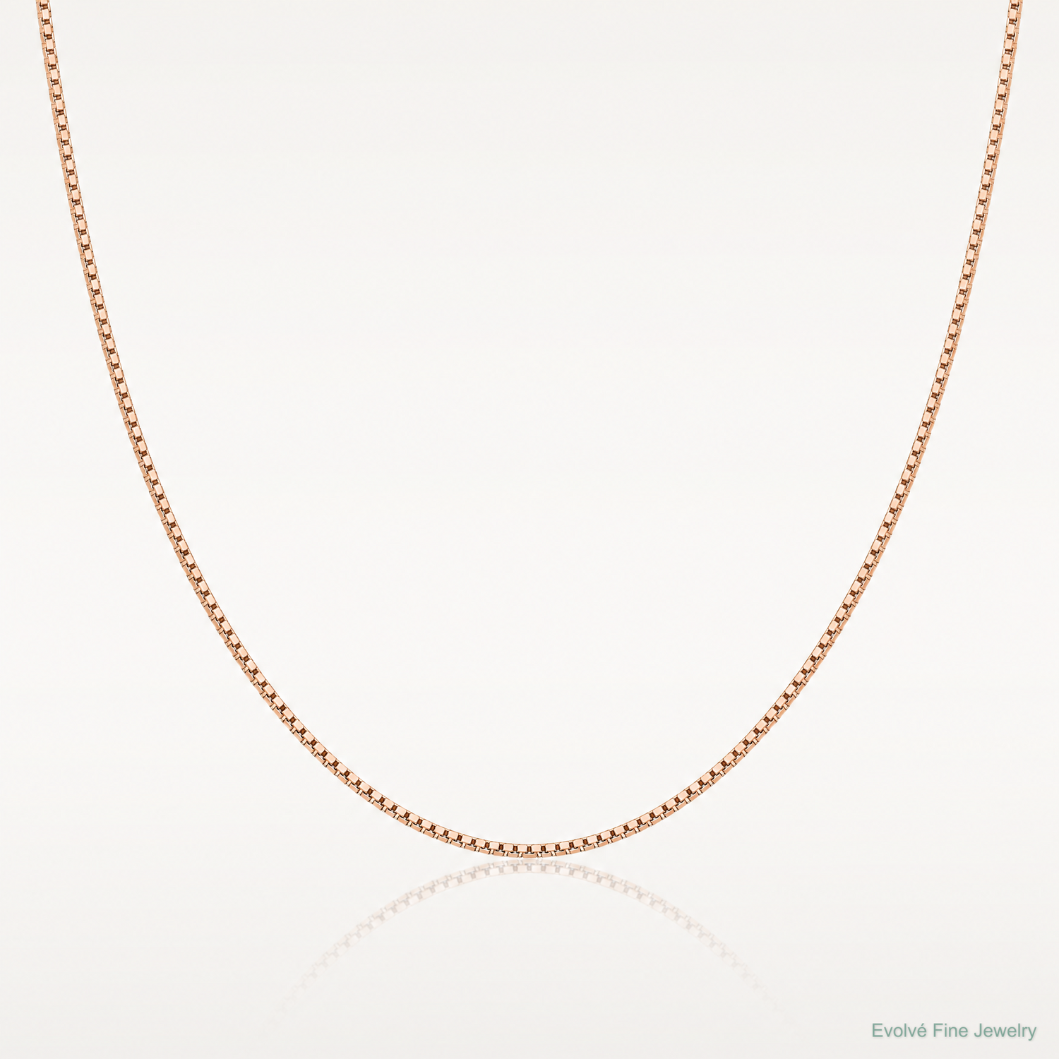 14k Rose Gold .95mm Box Chain - Lifestyle View