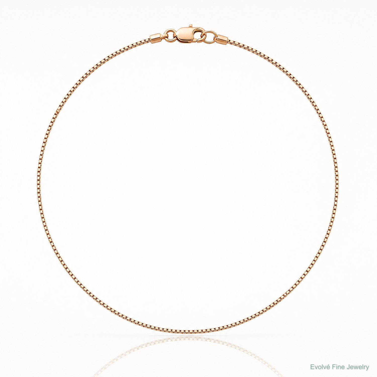14k Rose Gold .95mm Box Chain - Lifestyle View