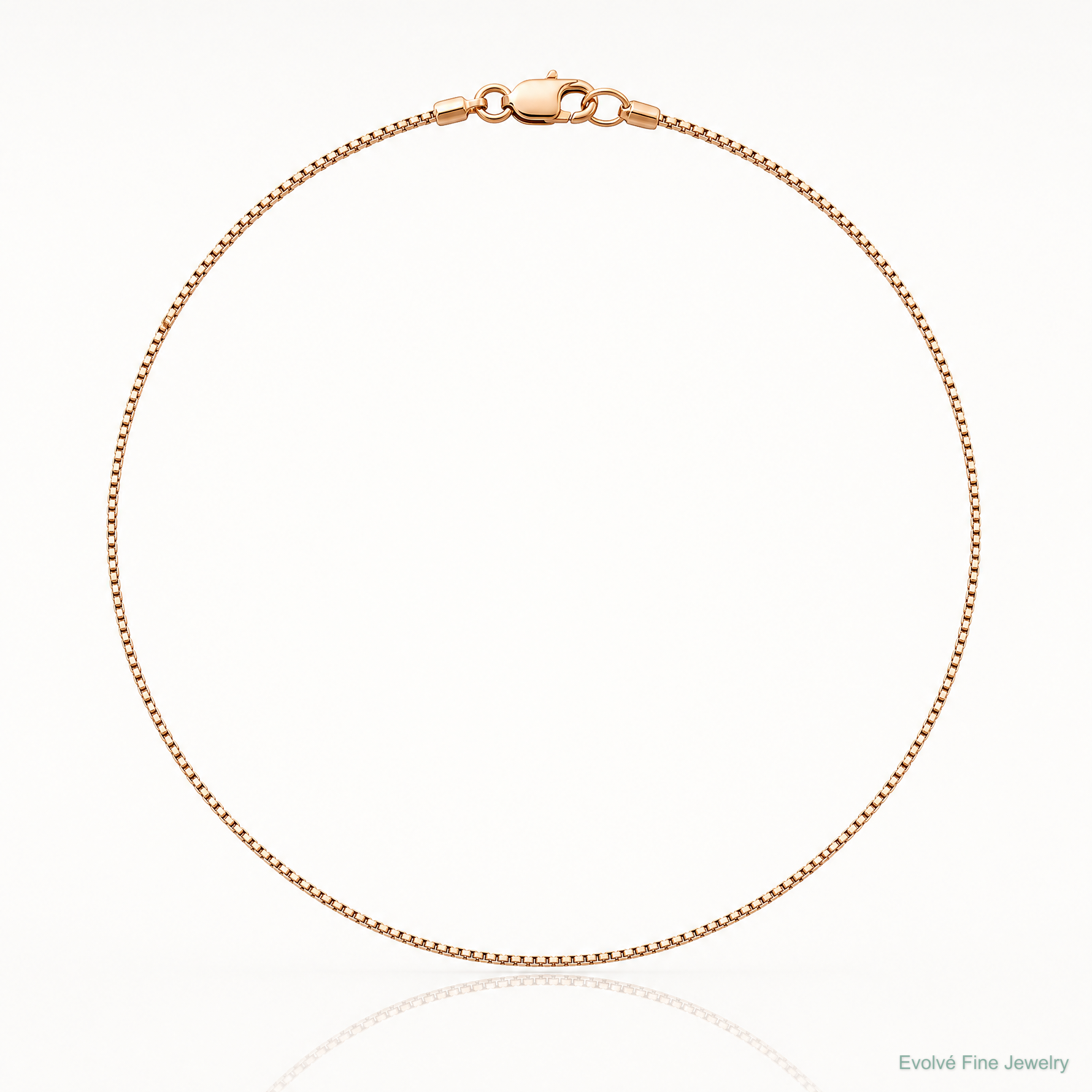 14k Rose Gold .95mm Box Chain - Lifestyle View