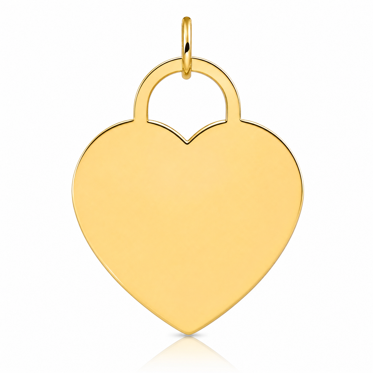 14K Polished Heart Shaped Disc Pendant - Lifestyle View