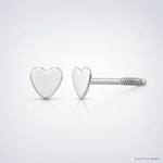 14k White Gold Madi K Tiny Heart Baby Post Earrings - Lifestyle View