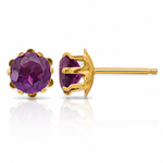 14k Madi K 5mm CZ Birthstone (Jun) Earrings - Lifestyle View