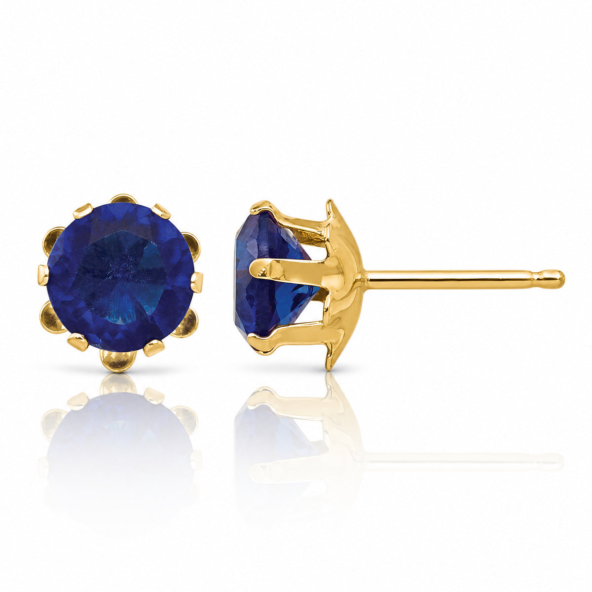 14k Madi K 5mm CZ Birthstone (Sep) Earrings - Lifestyle View