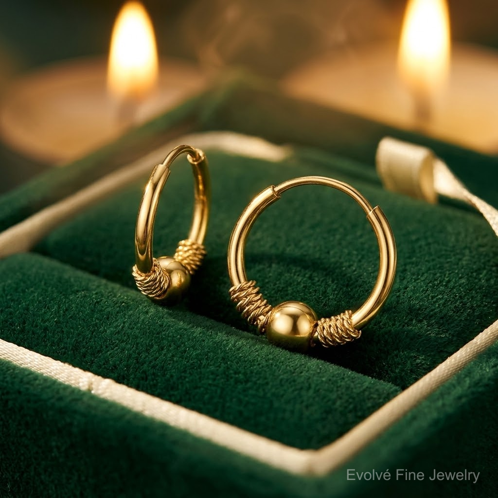 14k Madi K Endless Hoop w/Bead Earrings - Lifestyle View