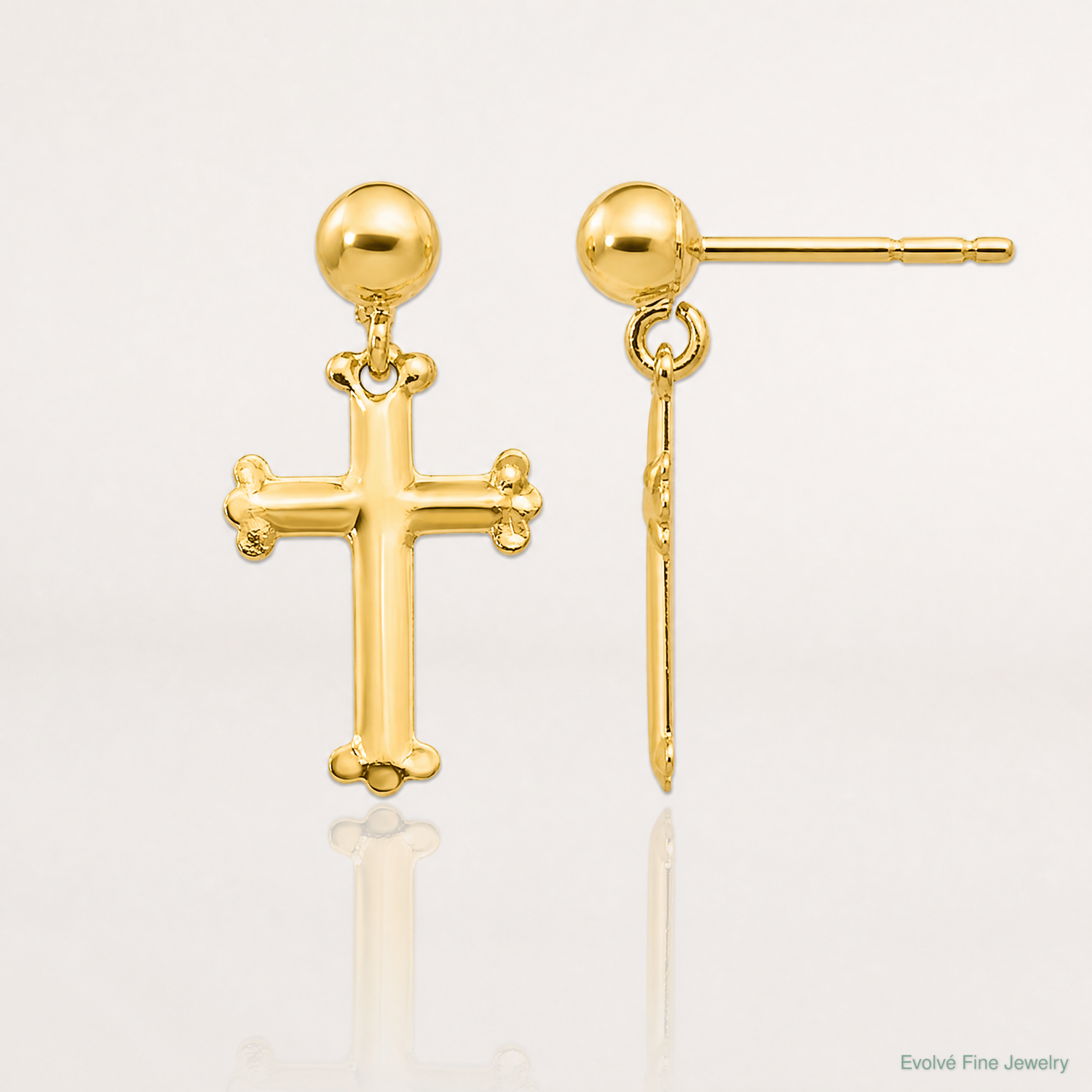 14k Madi K Cross Dangle Post Earrings - Lifestyle View