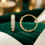 14k Madi K CZ Hinged Hoop Earrings - Lifestyle View