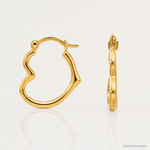 14k Madi K Heart Shaped Hollow Hoop Earrings - Lifestyle View