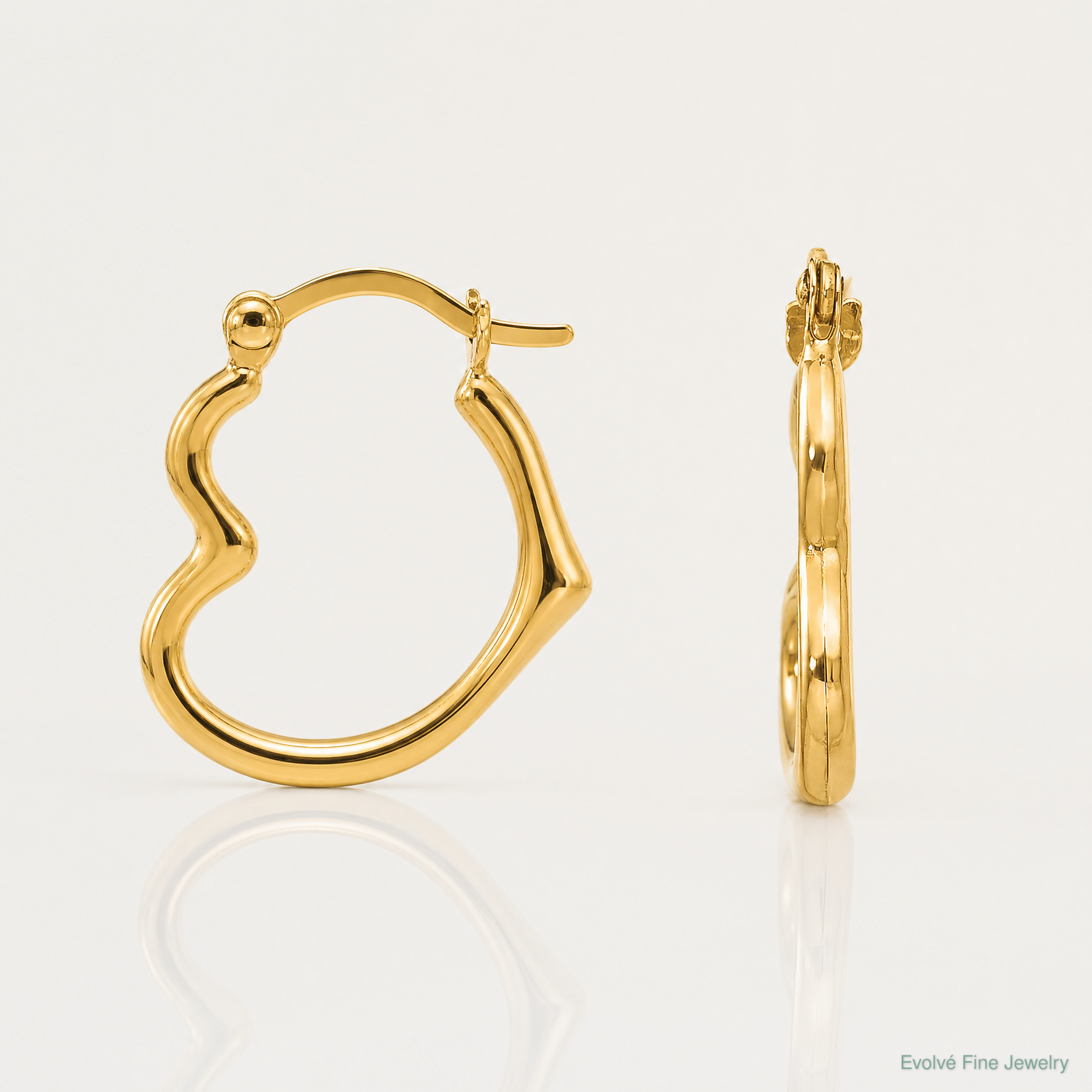 14k Madi K Heart Shaped Hollow Hoop Earrings - Lifestyle View