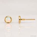 14K Madi K Polished Lab Created Opal Bezel Post Earrings - Lifestyle View