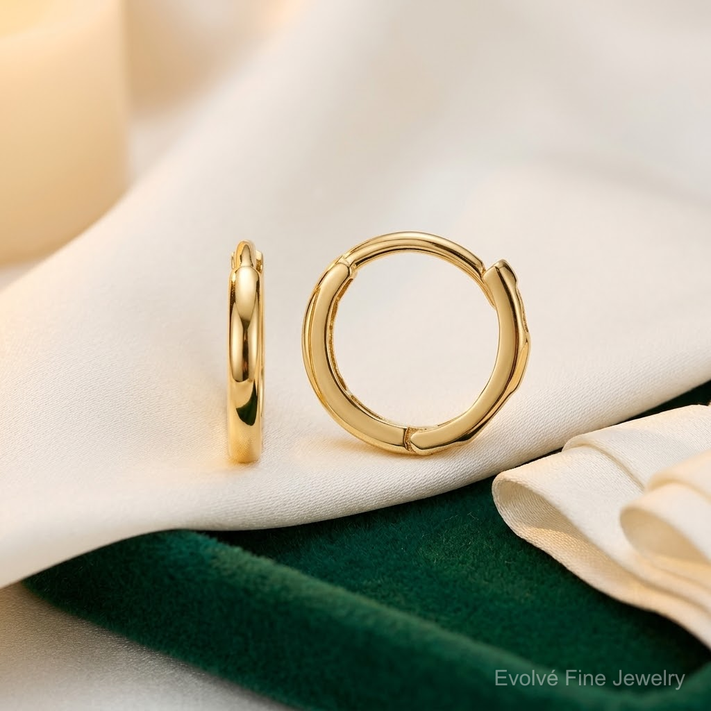 14k Madi K Polished Hinged Hoop Earrings - Lifestyle View