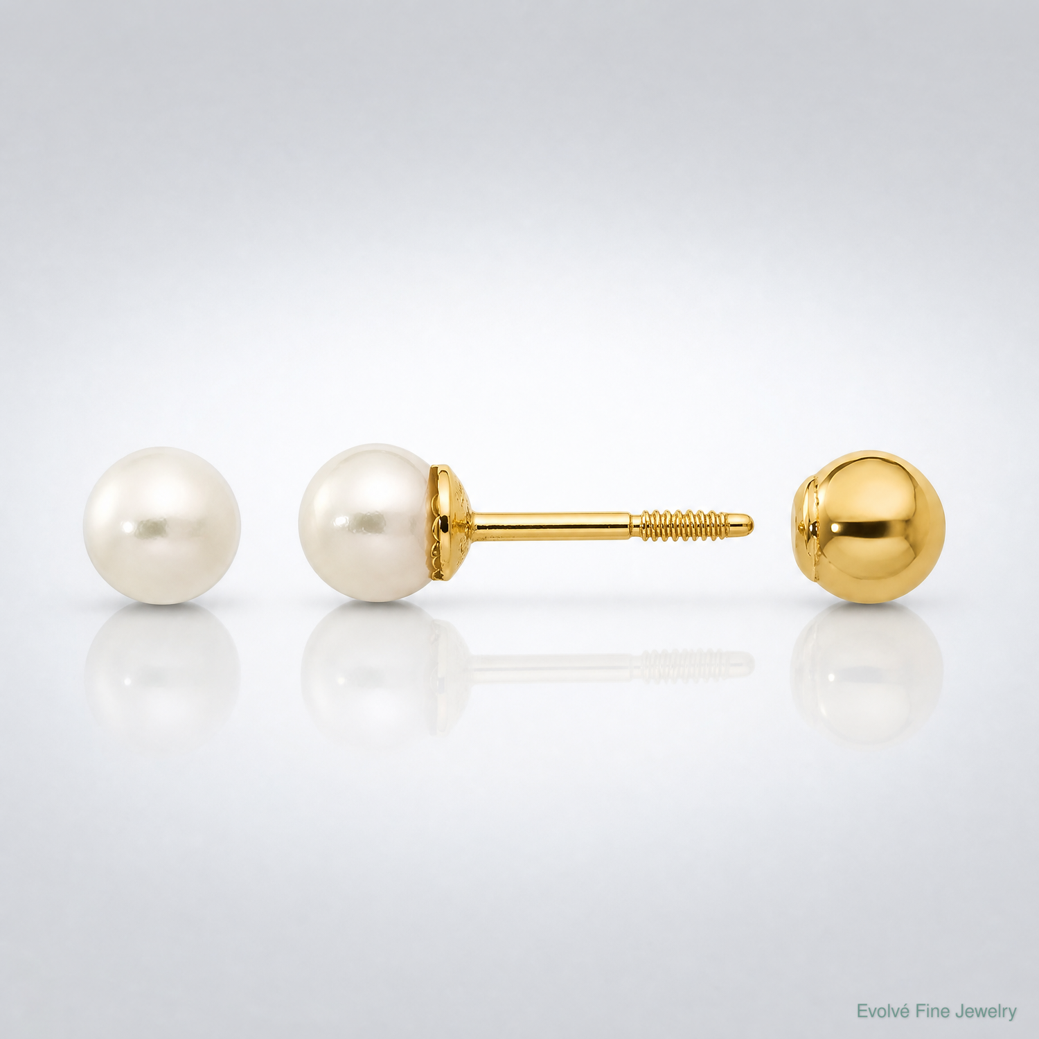 14k Madi K Reversible 3.75-4mm FW Cultured Pearl & Gold Bead Earrings - Lifestyle View