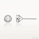 14k White Gold Madi K 4mm Bezel Set CZ Post Earrings - Lifestyle View