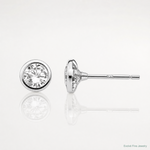 14k White Gold Madi K 5mm Bezel Set CZ Post Earrings - Lifestyle View