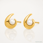 14K Madi K Polished 3.5mm Freshwater Cultured Pearl Post Earrings - Lifestyle View