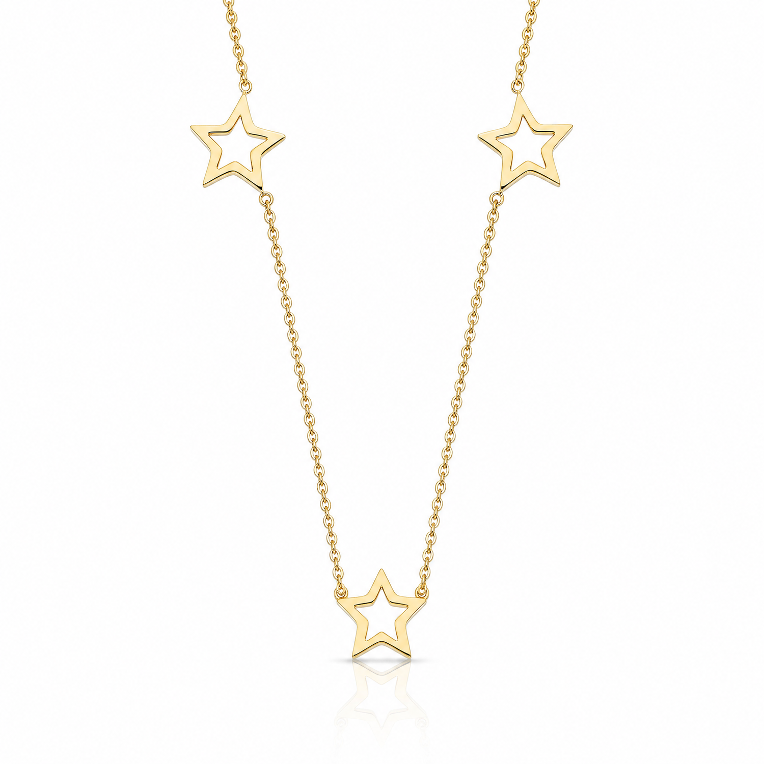 14K Yellow Gold Star w/2in Extension Necklace - Lifestyle View