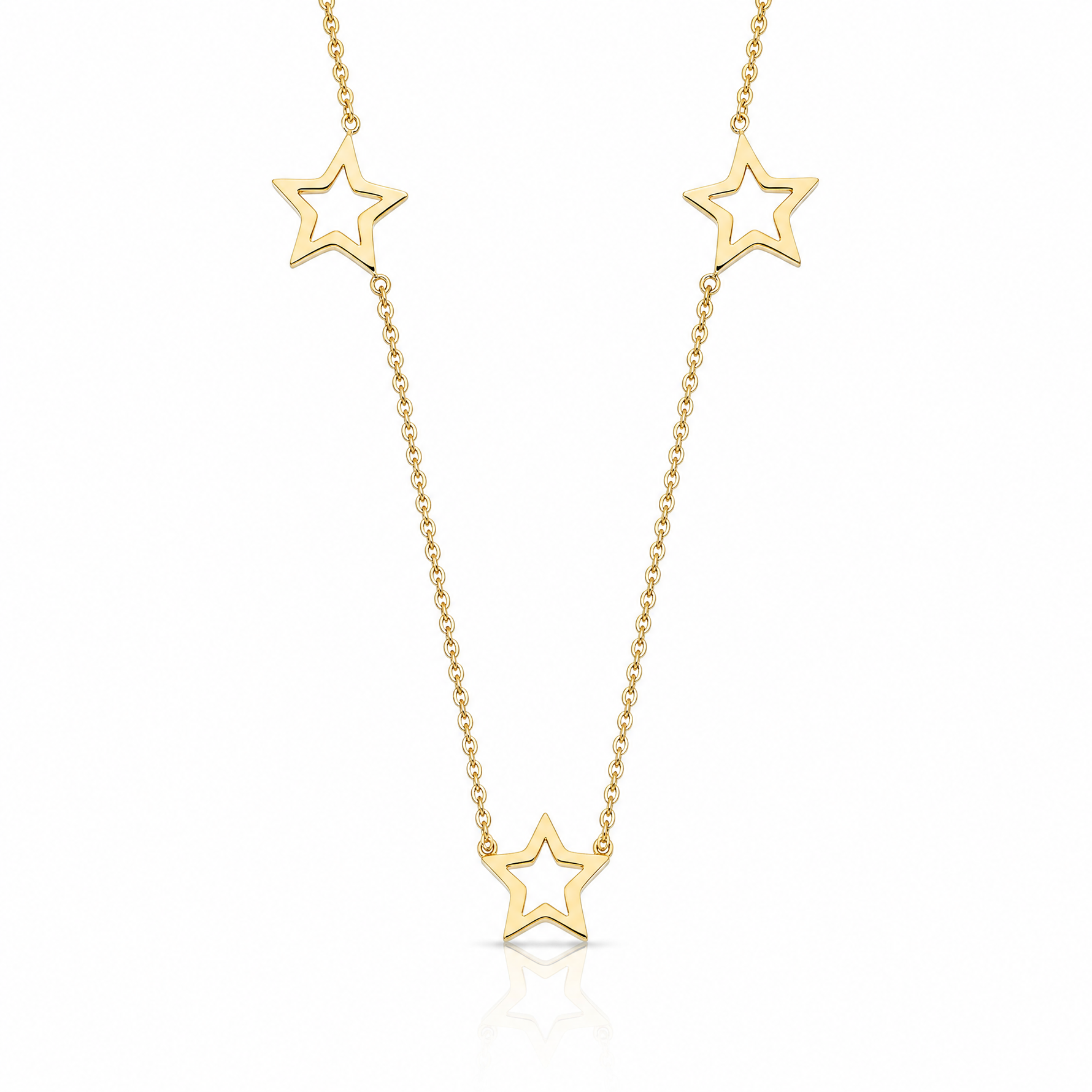 14K Yellow Gold Star w/2in Extension Necklace - Lifestyle View