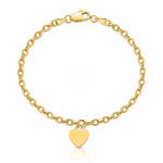 14K Dangle Heart Child's Bracelet - Lifestyle View