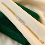 14k Two-tone D/C & Polished 7.5in Fancy Link Bracelet - Lifestyle View