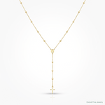 14k Polished Rosary 24 inch Necklace - Lifestyle View