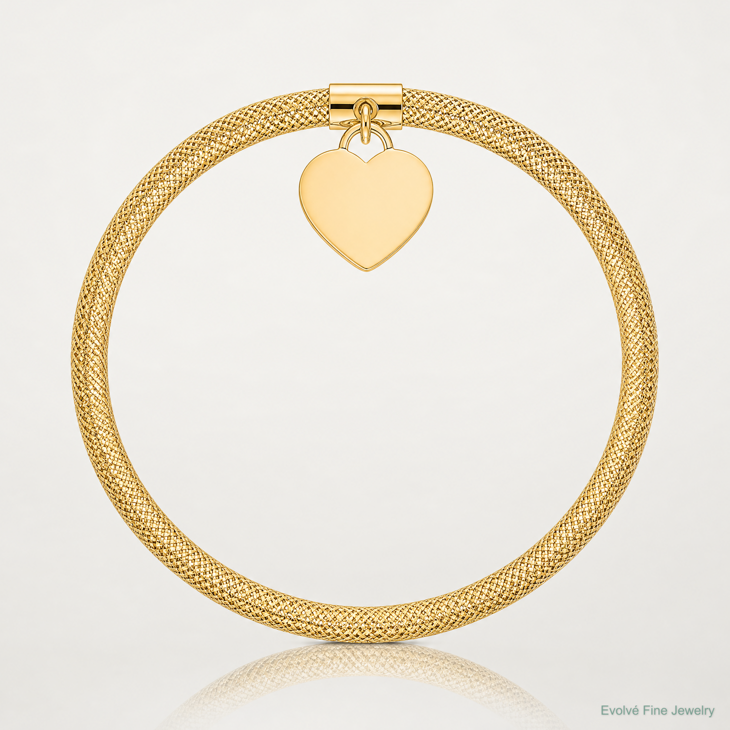14K Heart Stretch Mesh Bracelet - Lifestyle View