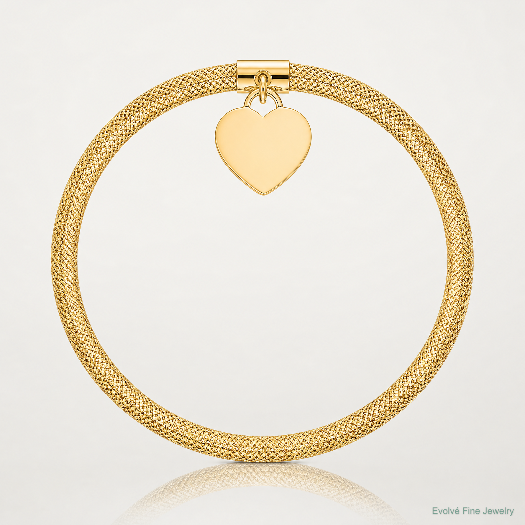 14K Heart Stretch Mesh Bracelet - Lifestyle View